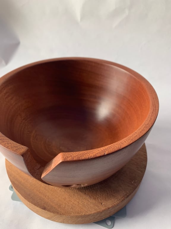 Mahogany hardwood Yarn Bowl 
