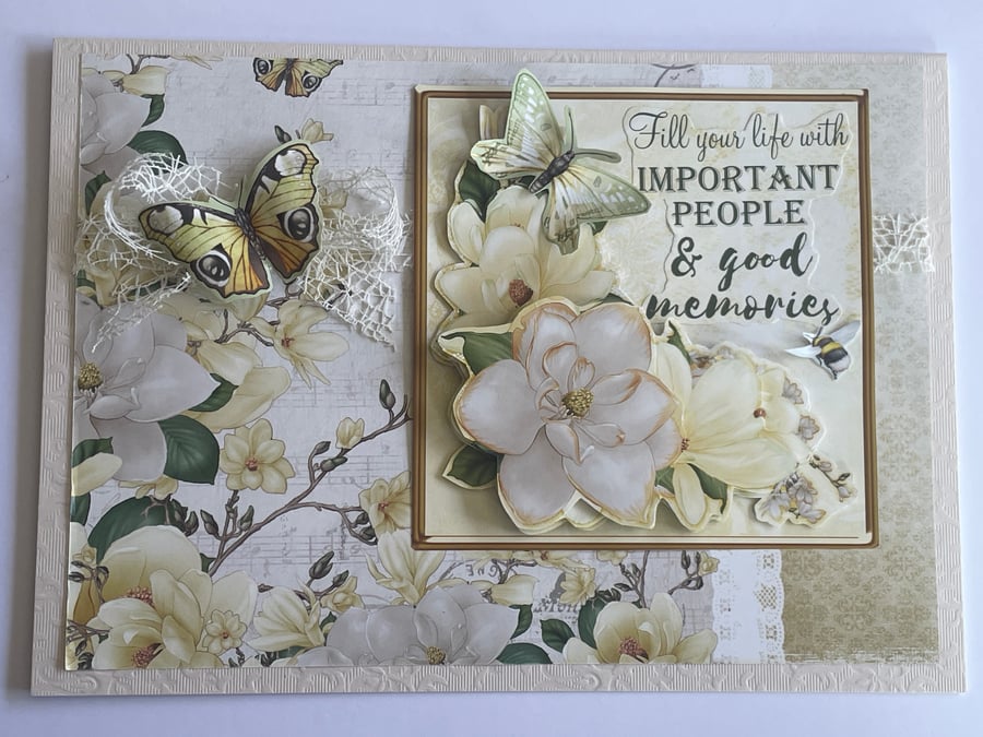 Fill your life with important people magnolia Birthday card