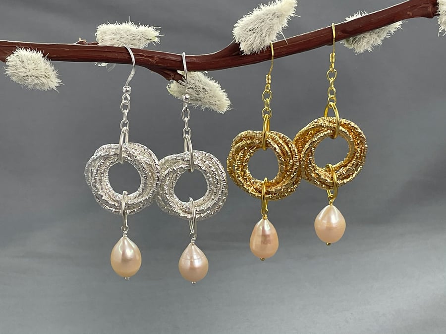 Sparkly M bius Russian Wedding Ring Earrings wi Folksy