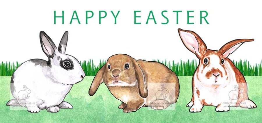 3 Bunnies - Easter Card