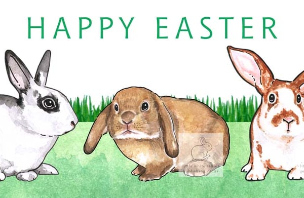 3 Bunnies - Easter Card