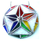 Stained Glass Rainbow Pentagon Star Suncatcher Decagon 005