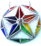 Stained Glass Rainbow Pentagon Star Suncatcher Decagon 005 - Image 1
