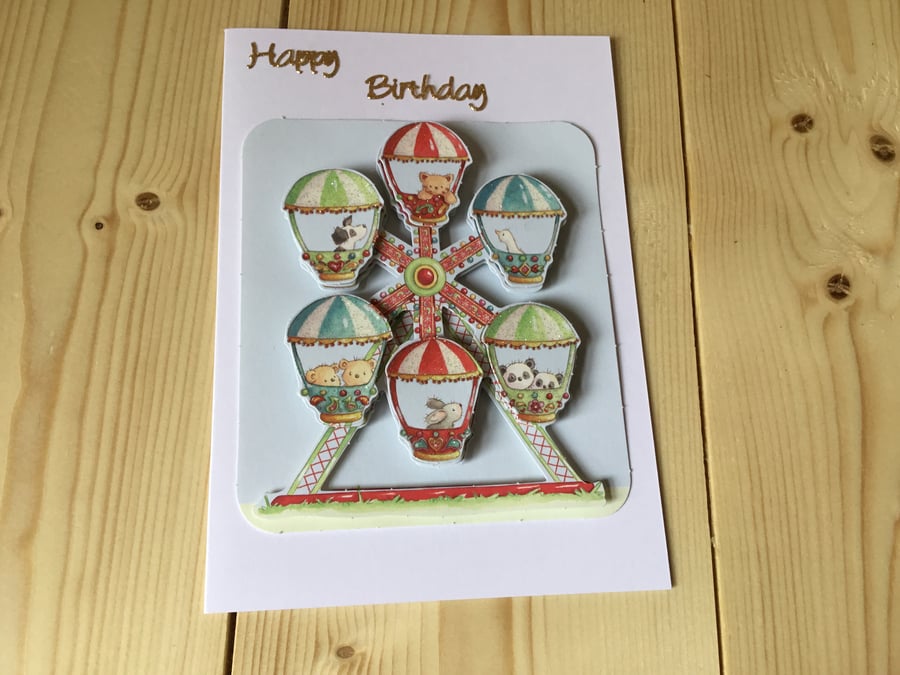 Decoupage birthday card. CC226