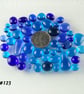 25g blue art glass cabochons, for jewellery making, crafting (123)