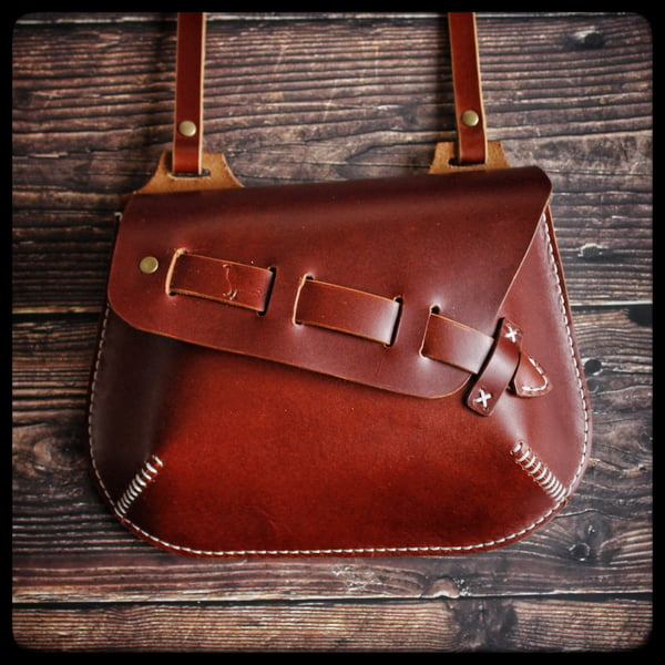 Natural Leather Cross Body Handbag