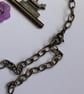 Boho Antique Bronze Multi Coloured Flower & Key Charm Pendant Necklace - Image 6