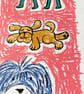  Colourful Screen Print - Dog Days by Jo Brown- Pink - unframed original  - Image 4