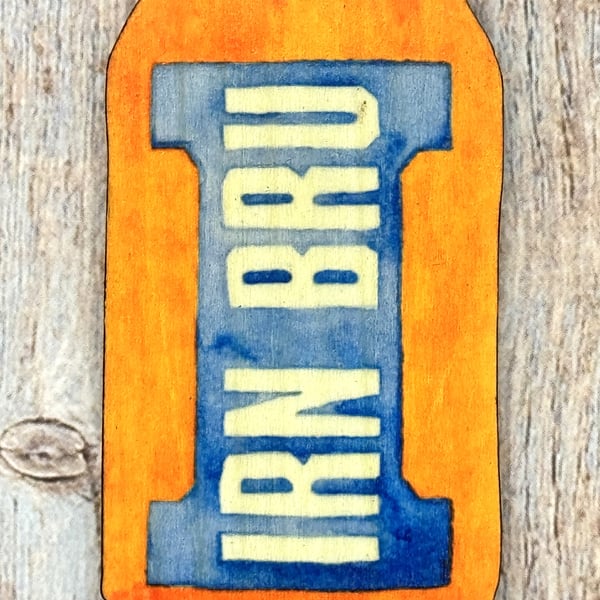 Irn Bru Wooden Magnet - Maple Ply