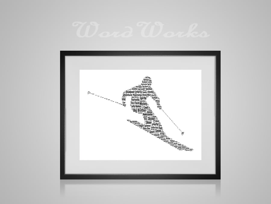 Personalised Ski Skiing Design Word Art