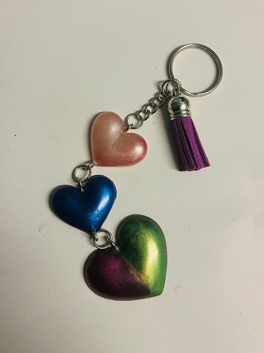 Triple heart keyring