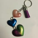 Triple heart keyring