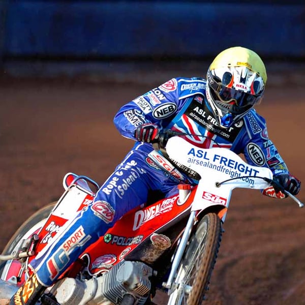 Great Britain Speedway Motorcycle Action Photograph Print