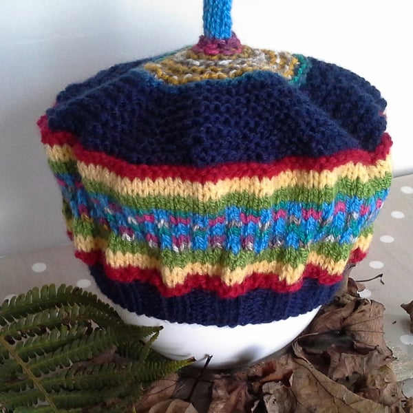 Hand Knitted Fairisle Toddlers Beret Hat  9 - 18 months size