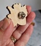 Wooden pin badge Brooch - Sunflower Fox designed by Jackie Reynolds - Image 4