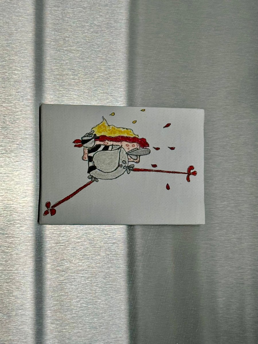 Seagull Running Away with a Scone Fridge Magnet 