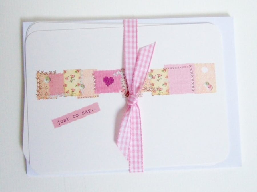 'Needlework' Blank Notecards,Pack of Six Handmade Cards