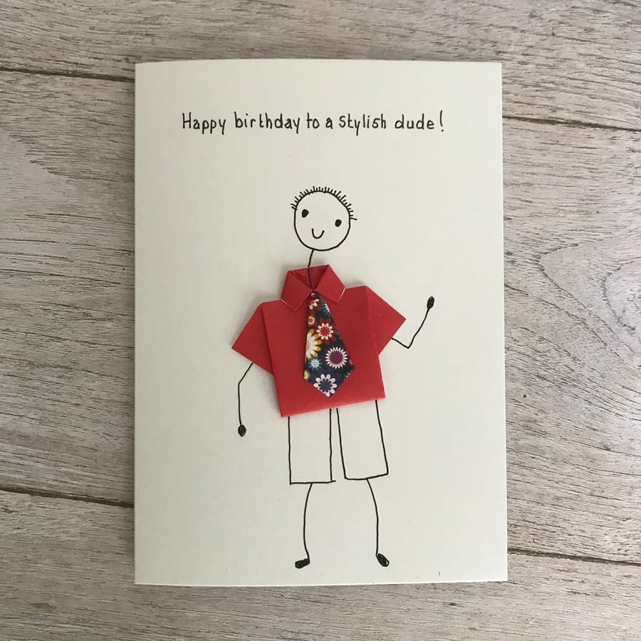 Stylish dude card, Mens birthday card