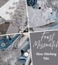 Frost Mismatch - Slow Stitching kits - Silver and Blue textiles and trims