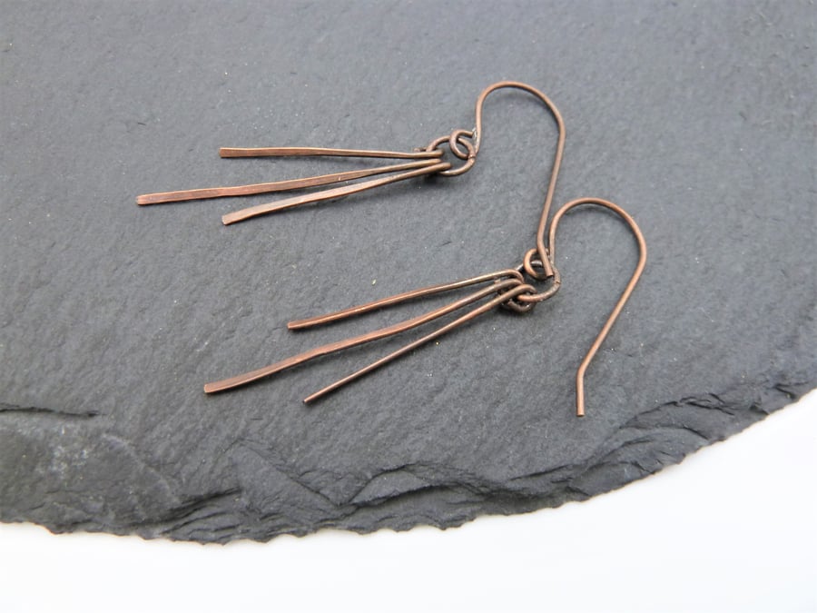 copper stick earrings