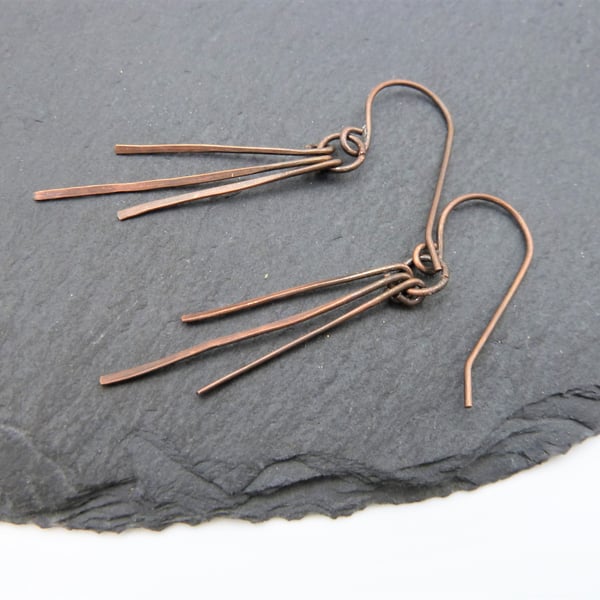 copper stick earrings