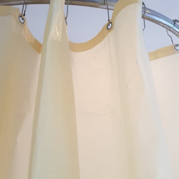 BESPOKE DROP Natural Organic Cotton Shower Curtain, washable non-waxed