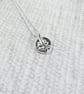 Silver Pebble Necklace with Leaf, Recycled Silver Pendant - Image 3