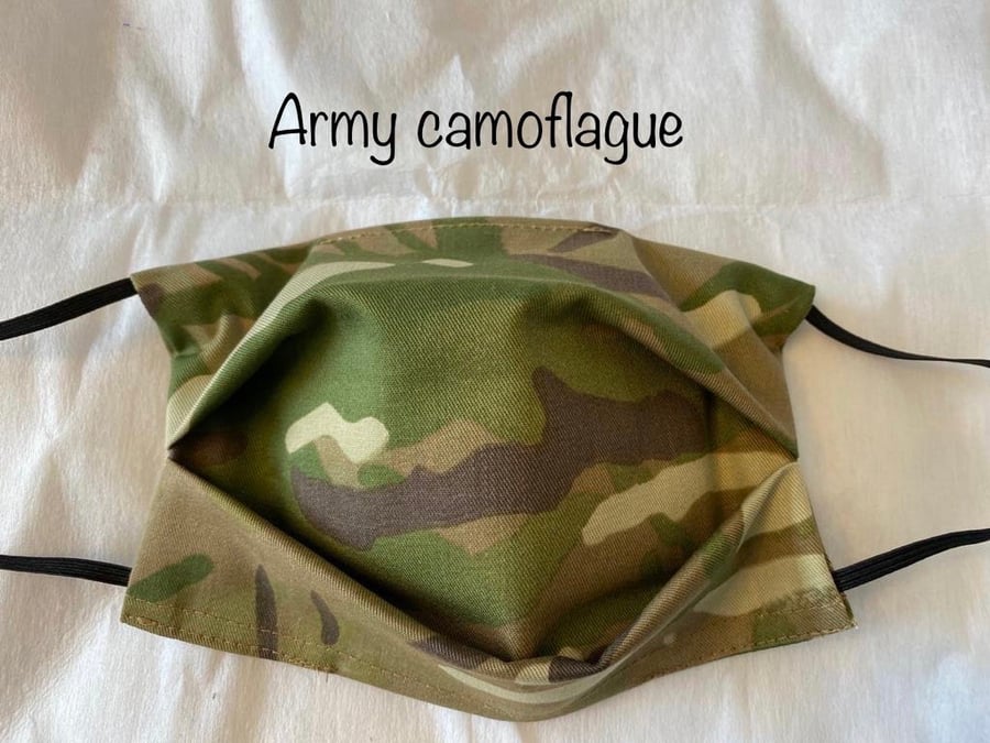 Superior Quality Camouflage Army Face Mask Cover with filter pocket. Machine was