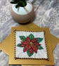 'Festive Pointsettia' Textile Christmas Card - Image 2