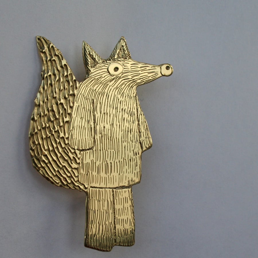 Mr Fox brooch