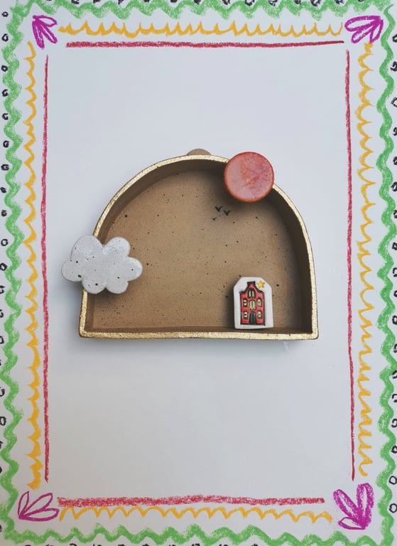 Perfectly Imperfect High Noon Ceramic wall shrine