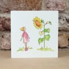 Blank Card Daisy and Sunflower Blank Eco friendly