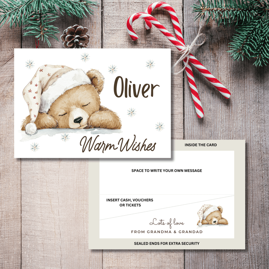 Christmas Money Gift Card - Gift Wallet, cute and personalised