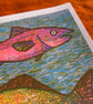 Three Fishes, 3-colour risograph print - Image 4