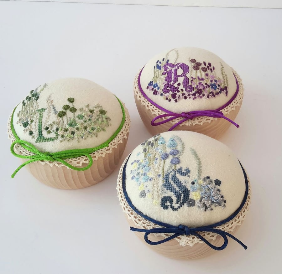 Custom order pincushion, made to order pin cushion, hand sewn personalised gift