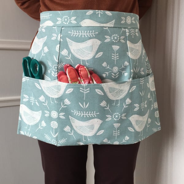 Gardening apron, Birds apron, Handmade in the UK