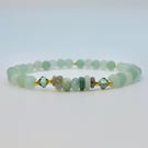 Green Aventurine & Genuine Emerald Bracelet, May Birthstone, Gift For Taurus