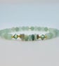 Green Aventurine & Genuine Emerald Bracelet, May Birthstone, Gift For Taurus
