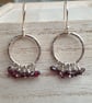 Garnet earrings, January birthstone, Deep red gemstone dangle earrings - Image 7