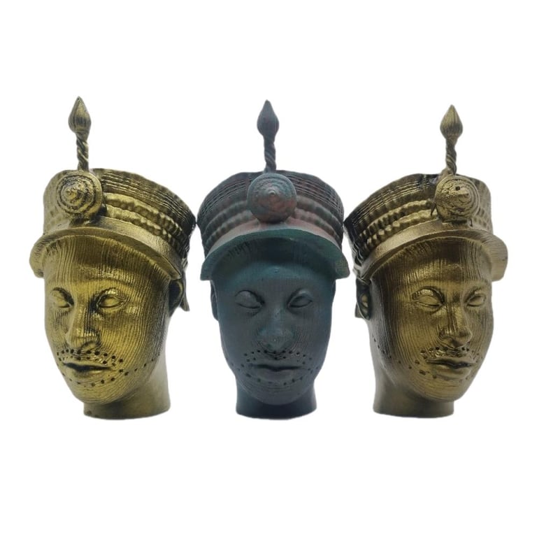 ori olokun, ife bronze bust,3d printed African ornament,Yoruba tribal art statue