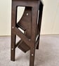 Dark Walnut Wooden Folding Step Stool. Kitchen Step Ladder UK. - Image 4