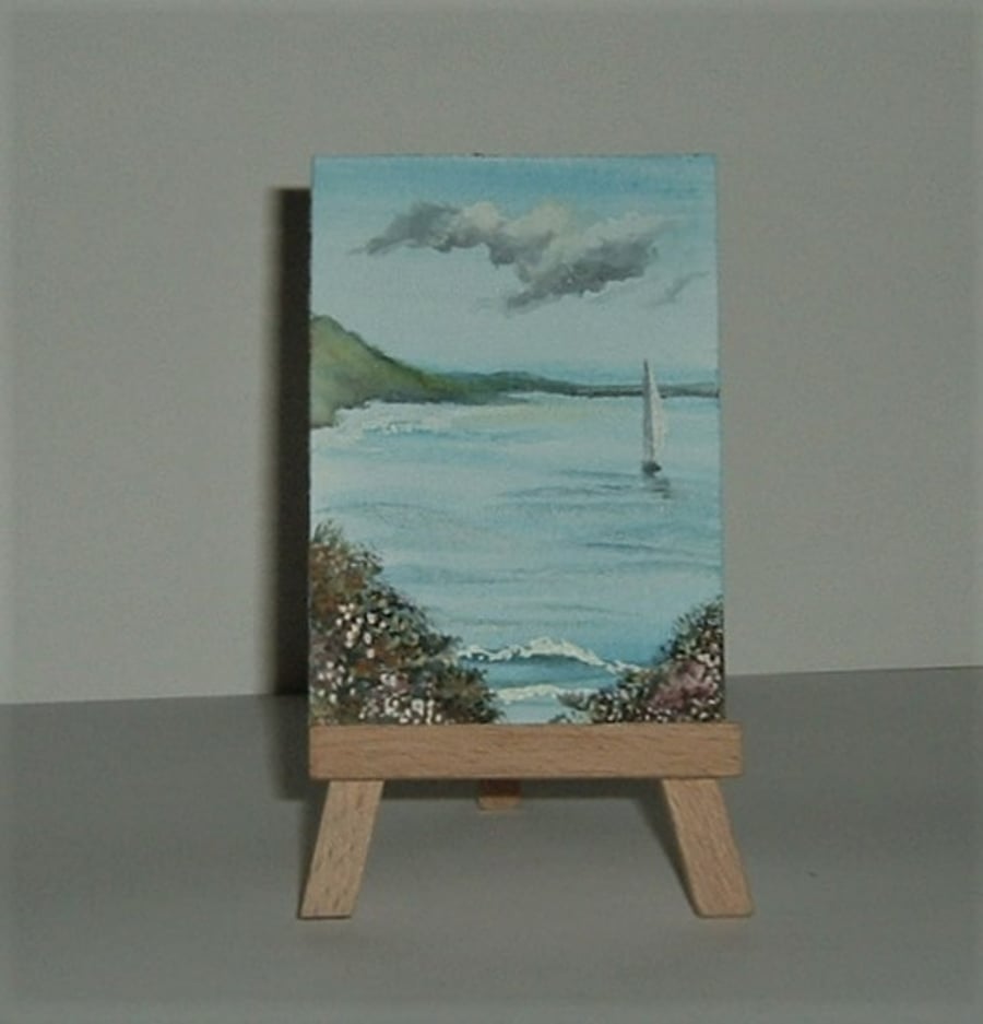 miniature art painting landscape aceo (ref 212)