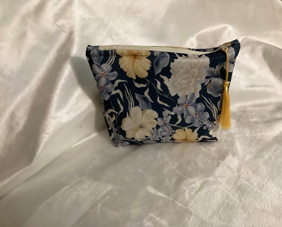 Make up bag, water repellant ,floral pouch,