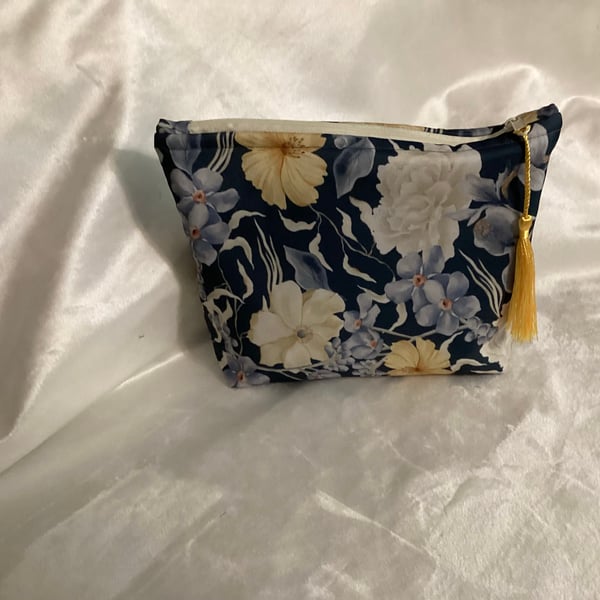 Make up bag, water repellant ,floral pouch,