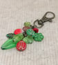 Red and green ladybird bag charm - Image 1