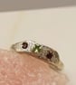 Sterling Silver Peridot Garnet Ring - Size J - Image 8