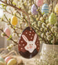 Clay Bunny Rabbit Half Easter Egg Hanging Ornament Decoration - Image 2