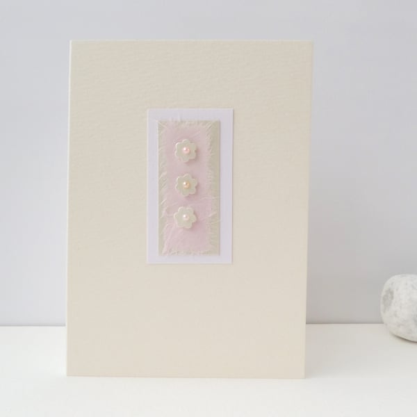 Pretty Pastel Flower Ivory Card, Any Occasion