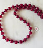 Extra Long Dark Red and Black Chunky Beaded Necklace - Summer Seconds