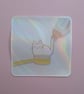 Holographic Funny Cat Toothpaste Sticker - Image 2